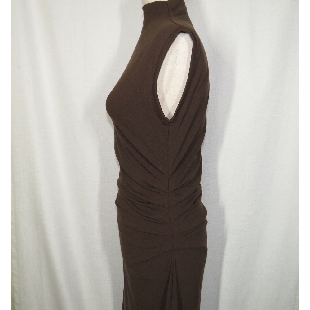 New With Tag OGL Chocolate Brown Sleeveless Midi Dress - Picture 8 of 14